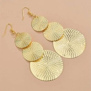 Gold Tone Drop Earrings New Boutique Jewelry Boho